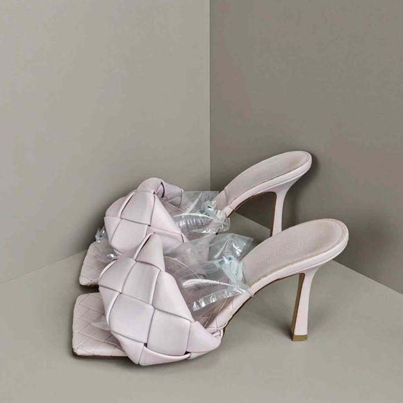 Bottega Veneta Shoes - Authentic Bottega Veneta Light Pink Woven Heels